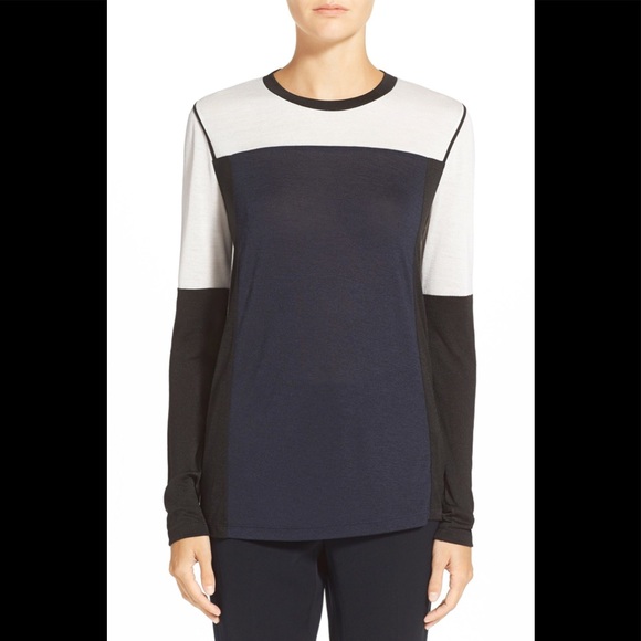 Vince Color-block Long Sleeve Top - Picture 1 of 8